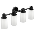 Moen Iso Matte black four globe bath light DN0764BL